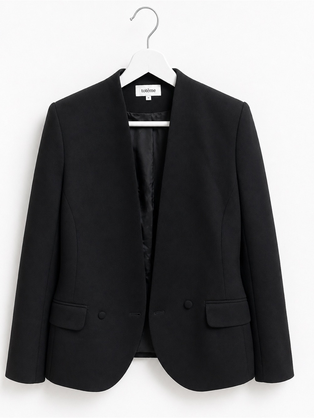 Toteme Black Open-Front Tailored Blazer